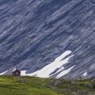 The little lonely hut beside the great mountain / Norway